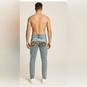 Ed Hardy men’s skinny iconic ed hardy deconstructed distressed jeans size 32 new